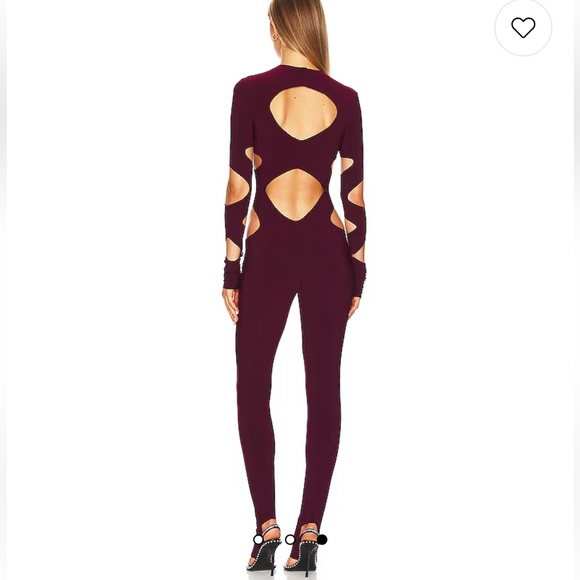 New Norma Kamali Long Sleeve Aztec Catsuit in Plum XS - Picture 4 of 16